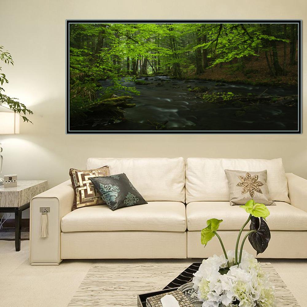 

Скандинавский пейзаж, картина маслом, большое дерево, ручей, искусство, холст, картина, гостиная, коридор, офис, украшение дома, фреска, без рамы 20*40cm No Frame