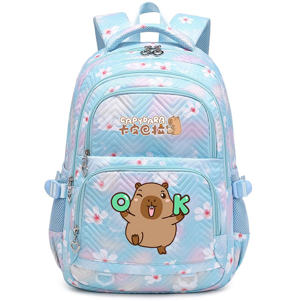 Cute Capybara Student Waterproof Backpack Girls Kids Back To School Book Bags Teenagers Schoolbags Women Travel Bagpack Mochila