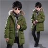 Boy Child Coats Kids Down Jacket Winter Warm Fur Collar Hooded Coat Thicken Padded Cotton Clothes