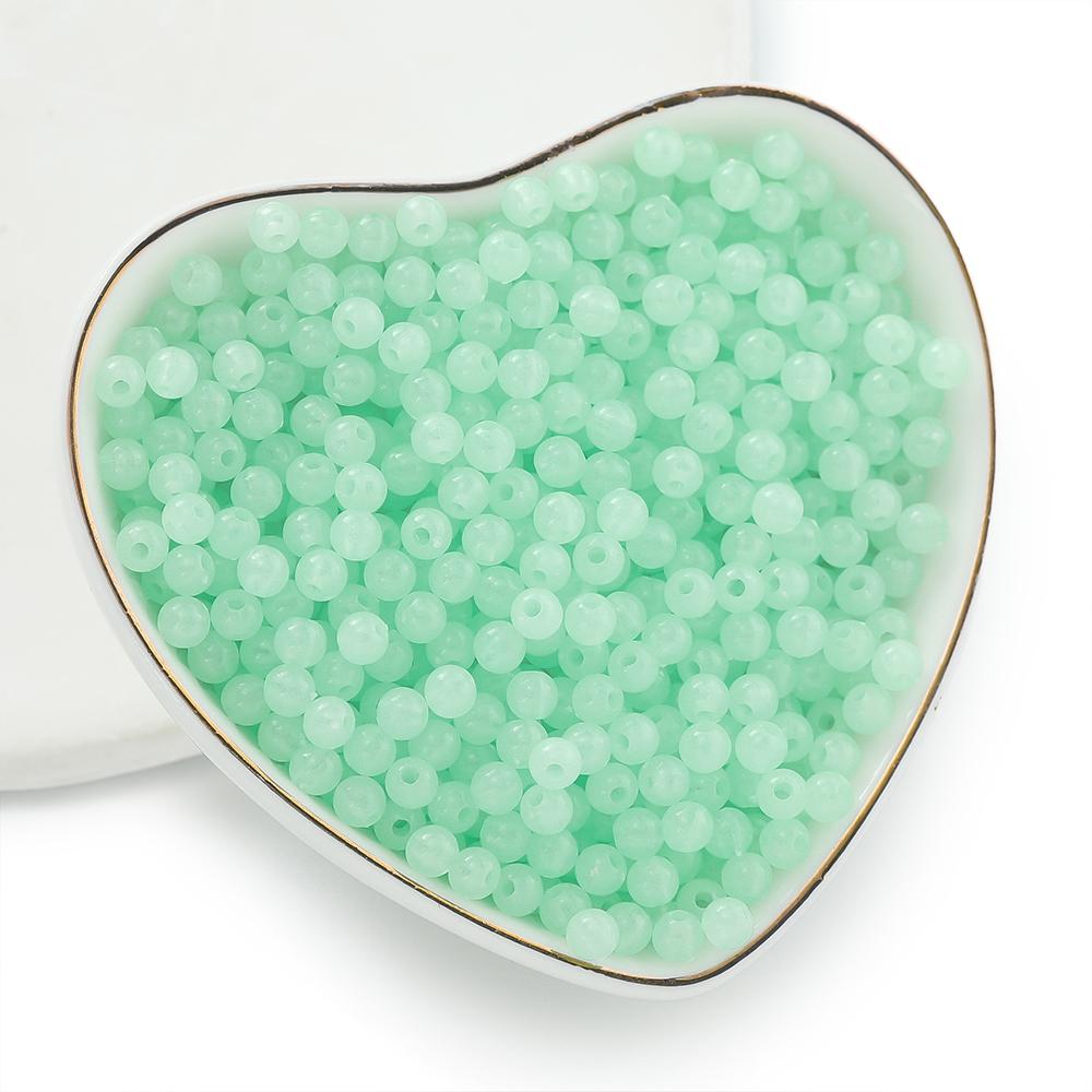

4mm 20g Luminous Acrylic Round Beads Glow In The Dark Loose Spacer Bead for Jewellery Marking DIY Necklace Bracelet 4mm зелёный
