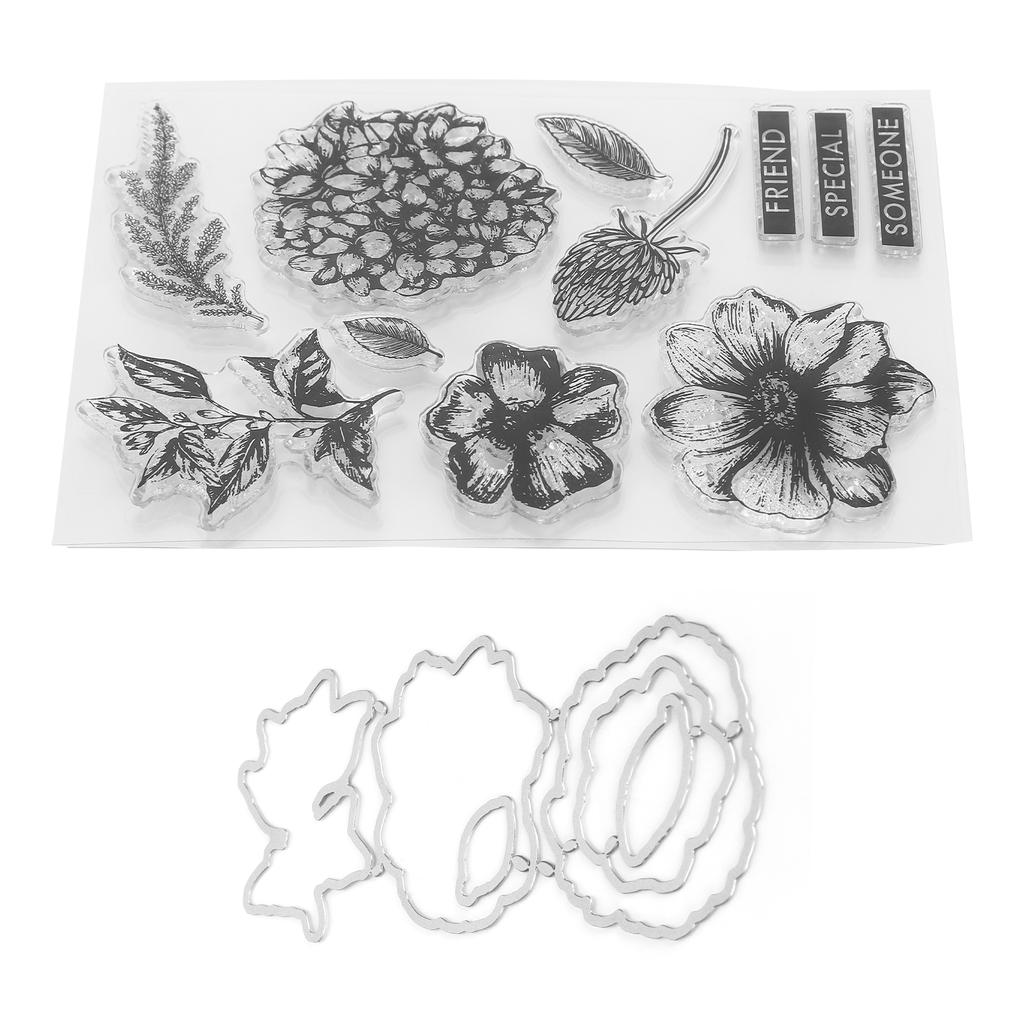 TPR Flower Pattern Transparent Seal DIY Scrapbook Card Making Photo Album Decoration