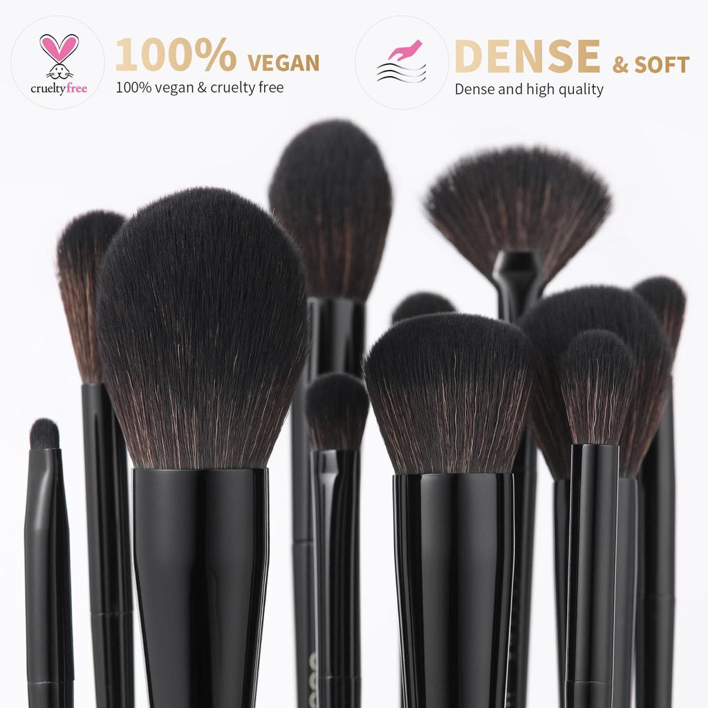 Docolor Professional Makeup Brushes Set Cosmetic Brushes Premium Synthetic Powder Kabuki Foundation EyeShadow Eyeliner Eyebrow MakeUp Brush Kit
