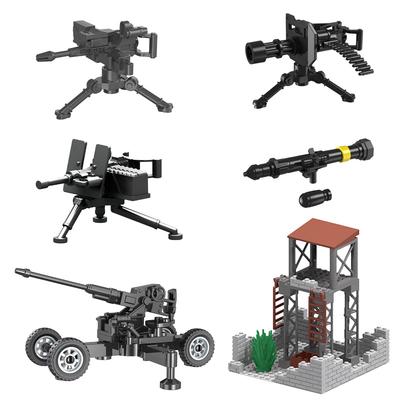 Zusammengebauter Baustein Soldat Puppe Zubehör Waffe Haubitze Raketenwerfer Flugabwehrkanone Militärspielzeug