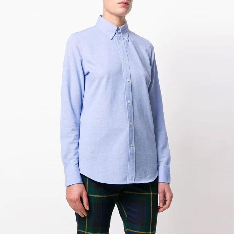 Polo Ralph Lauren Logo Embroidered Slim Fit Long Sleeve Shirt Women Shirts Blue 211664427-001