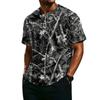 Herren Casual Hemd mit Knöpfen Kurzarm Leicht Atmungsaktiv Camouflage-Print