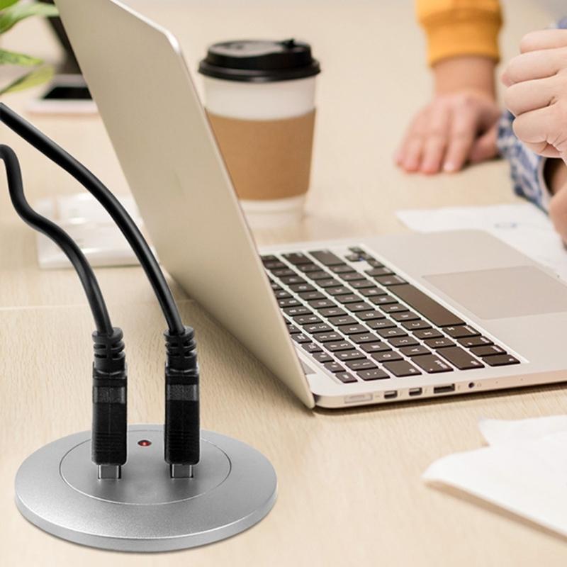 2 Port USB Desktop Embedded Charger For Mobile Phone USB Computer Desk Data Line Splitter Charging Adapter