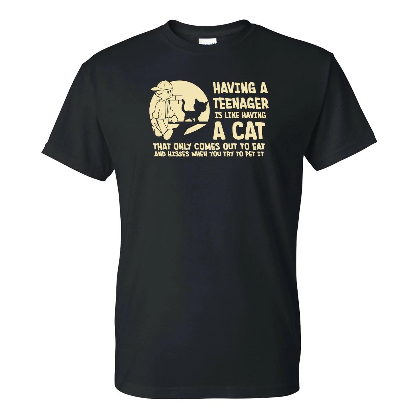 

Having a Teenager is Like Having a Cat - Funny Family Parenting T Shirt XL