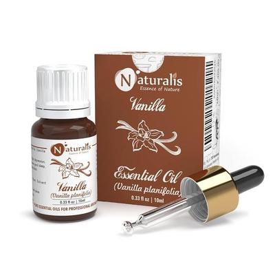 Naturalis Essence of Nature Vanilla Oil Therapeutic Grade for Relief from Stress & Anxiety, Skin Care and Aromatherapy - 10ml
