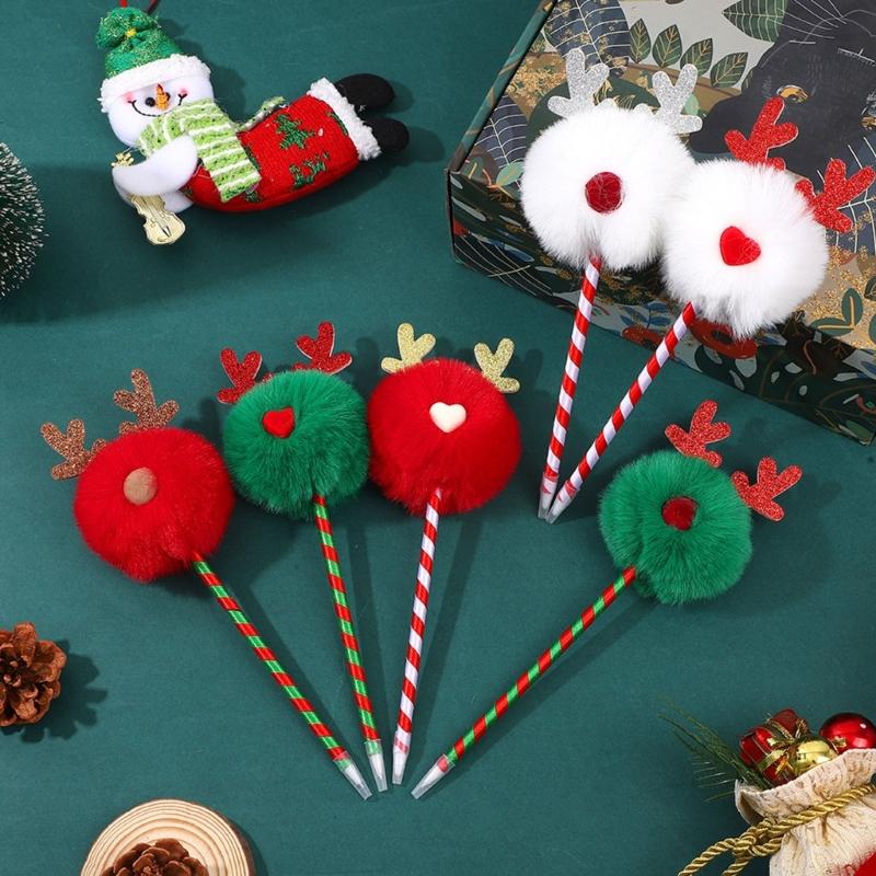 6 Stück Weihnachten Themen Kugelschreiber Lustiger Weihnachts-Schreibstift für Jungen Mädchen Schüler Klassenbelohnung, Strumpffüller