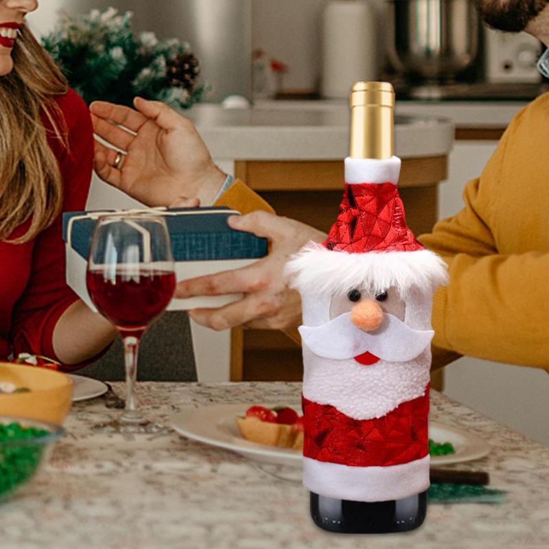 Wine Bottle Covers Christmas Wine Bottle Bag Christmas Decorations Bottle Dress Wine Accessory Wine Bottle Pouch Bottle Sleeve