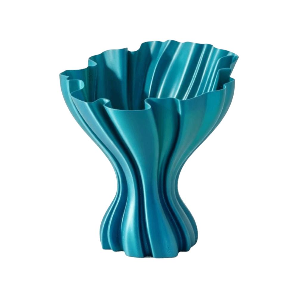 Nordic Style Dress Hem Vase Creative 3D Printing Minimalist Vase Modern Art Twisted Design Desktop Ornament Table