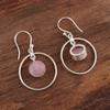 Pierre gemme œil de chat rose Bijoux en argent sterling 925 Boucles d'oreilles artisanales 1,60" EE-5-48