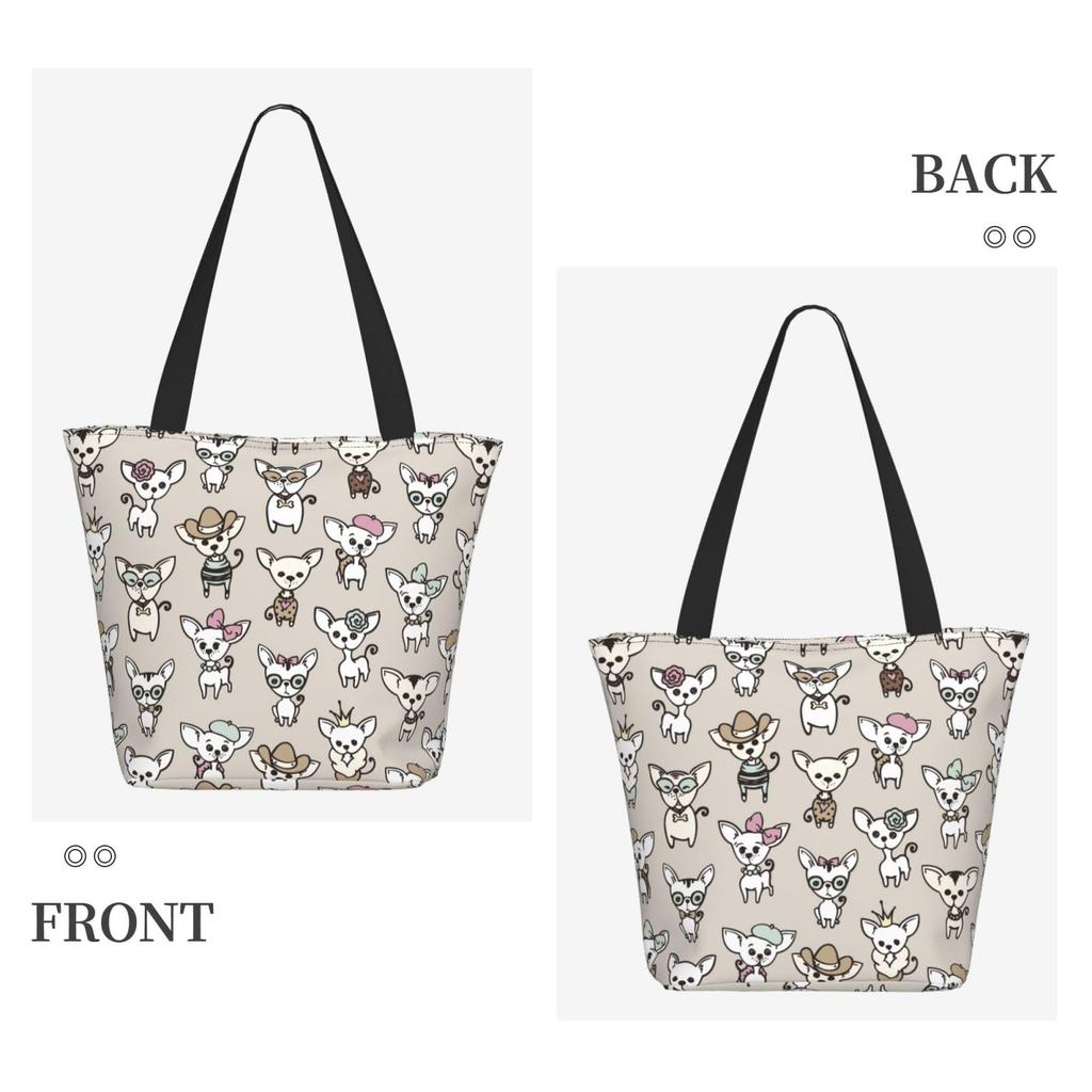 FURONGA Chihuahua Dog Tote Bag for Women, Lightweight, Large Capacity, A5 Capacity, Popular, Stylish, Durable, ShoulderHandbag, Travel, Unisex,