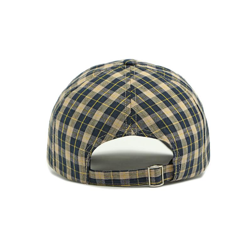 Spring Summer Men Vintage Plaid Baseball Cap Outdoor Women Sun Protection Hat