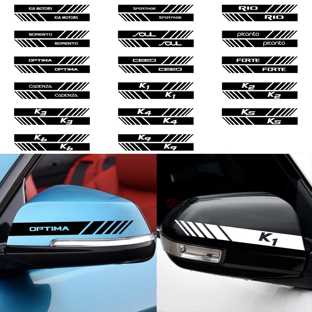 Car Styling Rearview Mirror Logo Decal Sticker Decor Auto Accessories For Kia Sportage Ceed Rio Sorento Soul Picanto Forte K3 K5 hbkd60