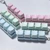 4 Keys Fidget Keychain Key Button Pinch Toy Funny Clicker Toy Pendant  for Adult&Kids