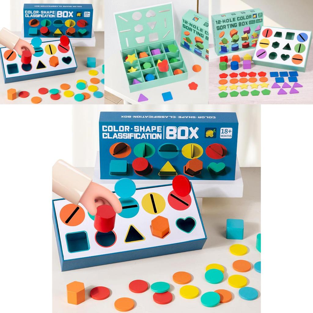 Childrens Wooden Puzzle Toy With Shape And Color Sorting For Brain Development And Learning