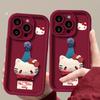 Plush cat lanyard is suitable for Apple 17promax mobile phone case iphone15 silicone 16 cute 14 anti-drop 13.