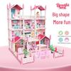 DIY Princess Castle Dollhouse with Lights for Girls' Pretend Play