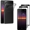 Case for Sony Xperia 10 II - PHONILLICO - Transparent - 2 Tempered Glasses - Scratch-Resistant