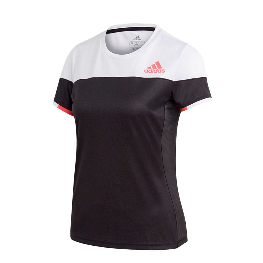 

Adidas Цветные блоки для активного отдыха, повседневная спортивная футболка с коротким рукавом и принтом логотипа, женские топы, черный, белый FT9716 M