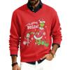 Men's V-neck Long Sleeve Ribbed Knit Pullover