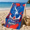 Custom Name Beach Towel Crystal Palace Crest Art Microfiber Beach Towel, Lightweight for Summer Travel, Swimming Pool Fan Birthday Gift