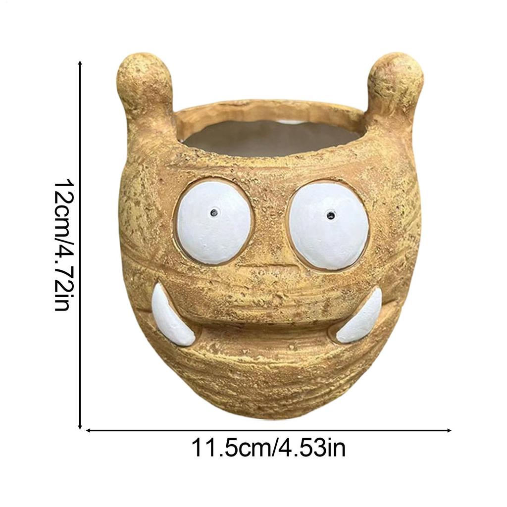 Funny Expression Flower Pot Cute Facial Expression Modern Resin Desk Decor Cactus Planter Funny Pots For Office Decoration