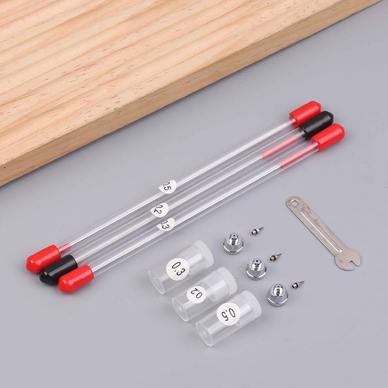 3/10 Stück Airbrush Ersatzteile Set Mit 0,2/0,3/0,5 mm Airbrush Düse, Airbrush Nadel, Airbrush Düsenkappe Kleiner Schraubenschlüssel