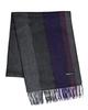[Cashmee] 034 Neptune 100% Cashmere Reversible Muffler Scarf, Gradient Border, Gray X Purple (80)