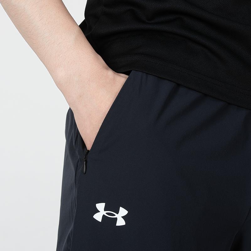 Under Armour Solid Color Jacket Training Comfortable Breathable Long Pants Casual Sports Suit Men suit Black 22500405-001+22500706-001