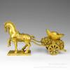 Bronze Horse-drawn Carriage Yuanbao Ornament Zodiac Horse Carriage Home Decoration Opening Ceremony Craft Gift