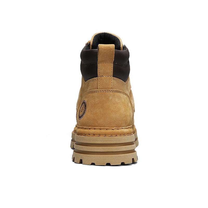 Men's Outdoor Leisure Work Boots - Retro Style First Layer Pig Skin Non Slip Rubber Sole