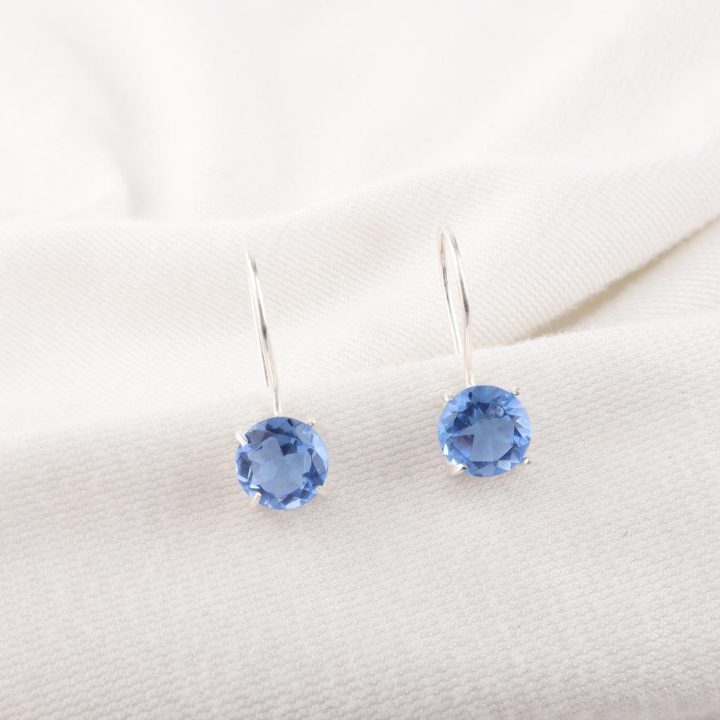 Tansanit Handgemachte Edelstein Ohrringe, 925 Sterling Silber Ohrringe Antik Schmuck, Ohrringe als Verlobungsgeschenk