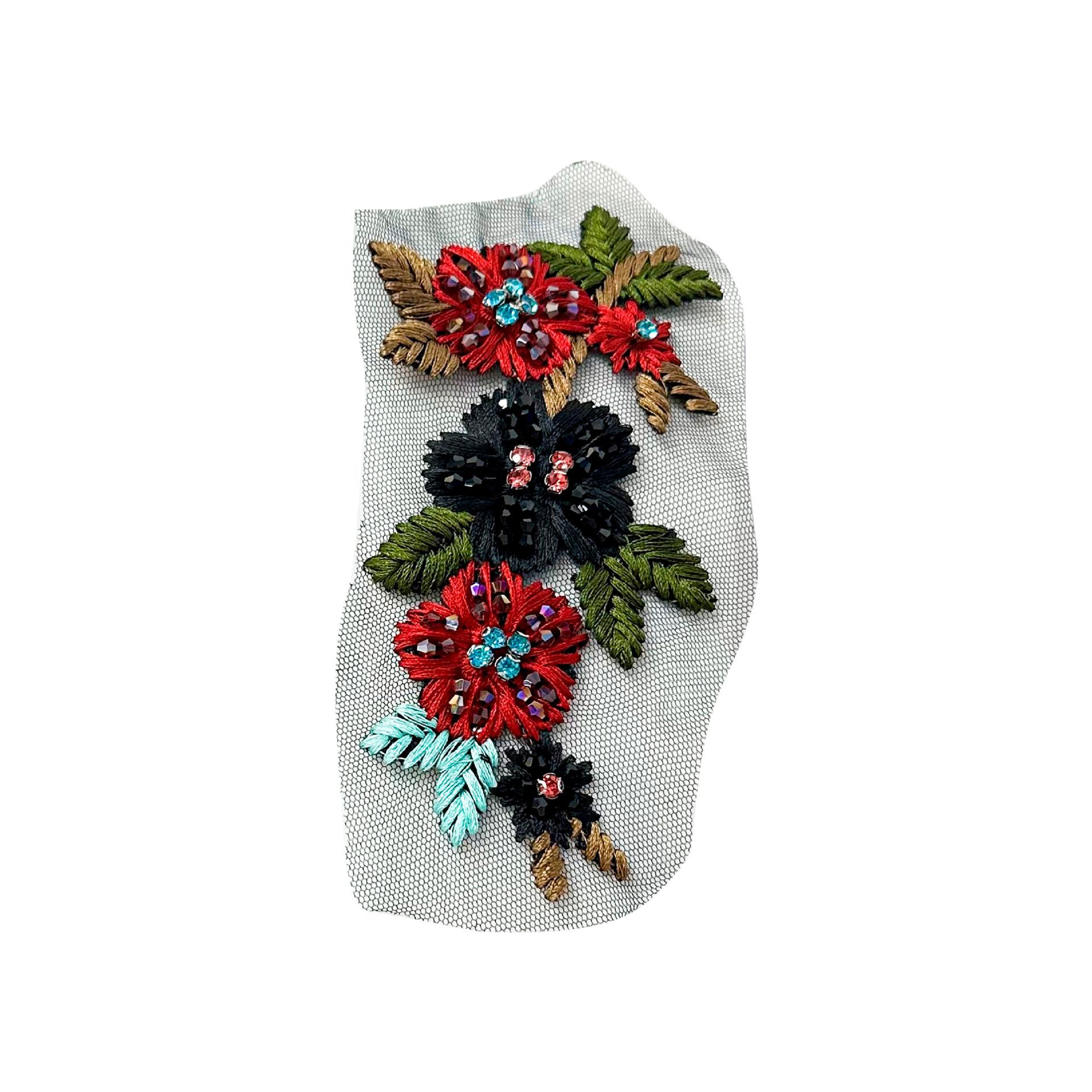 

Этнический стиль Ручная вышивка Сетчатая пряжа Бисер Хрустальные цветы Аппликация ручной вышивки Аксессуары для одежды Декоративные тканевые наклейки Аксессуары F25 beads one.