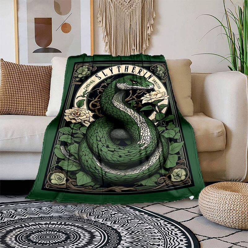 

1pc Slytherin Snake Ambition Cartoon Blanket,Portable Throw for Travel & Camping, All Season Cozy Blanket,Ideal Gift 80cmx120cm