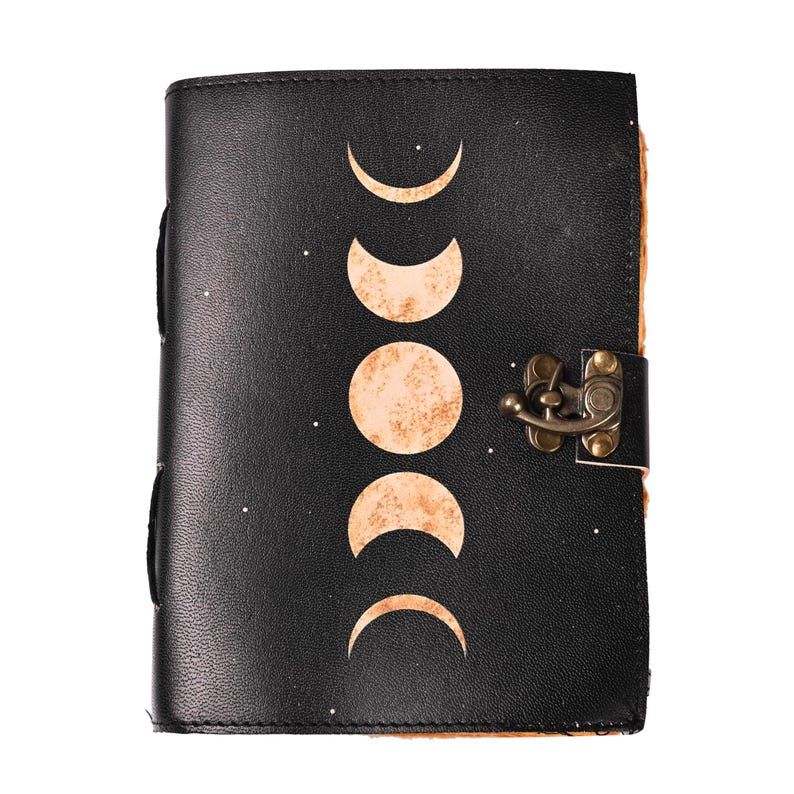 Leather Journal-Handmade Deckle Edge Paper, leather Half Moon journal, handmade Journals,Handcrafted Books