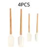 White Silicone Cream Spatula Non-stick Pastry Blenders Wood Handle Chocolate Butter Baking Scraper Kitchen Cake Mixer  Kitchenware Set