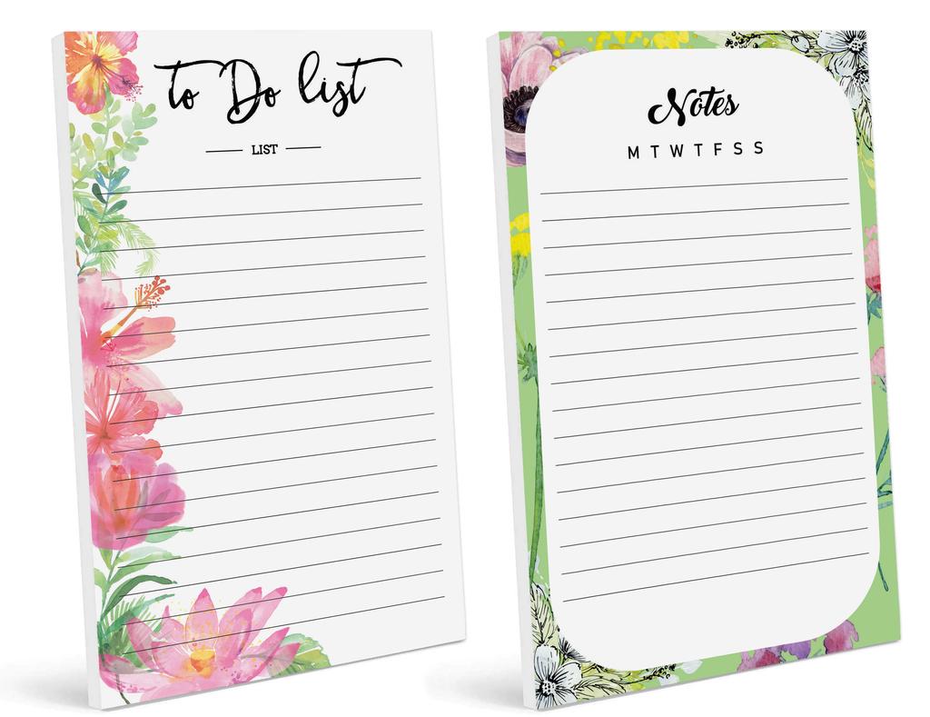 Inkdotpot Pack Of 2 Daily Planner List Undated Notepads, Memo Pad To-Do List Tear Off List Pad- Organizer- Scheduler- Organize Tasks (50 Sheets