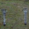 Halloween Skeleton Stake Decorations Creepy Skull Hand Arm with Stakes Realistic Skeleton Bone Model for Outdoor Yard Garden Lawn Decor
