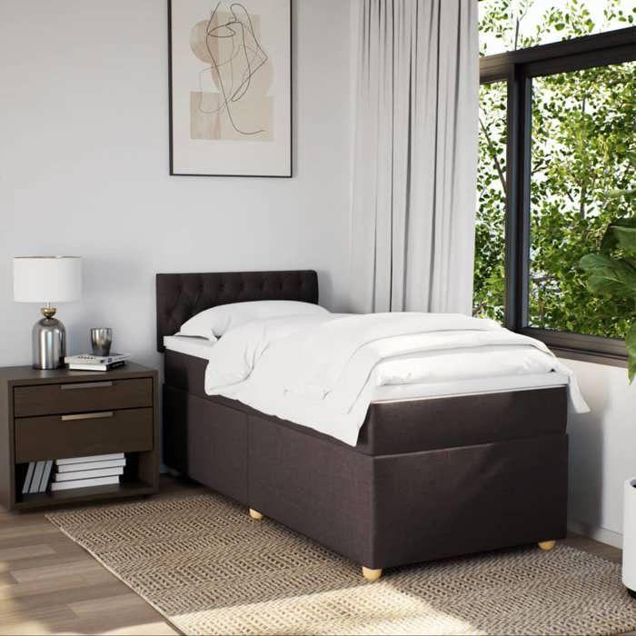 Maison Exclusive - Sommier à lattes de lit avec matelas Marron foncé 100x200 cm