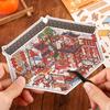 Retro Courtyard Decorative Sticker Chinese Style Landscape Sticker 3D Scene Sticker Journal Supplies Gift for Kid Child