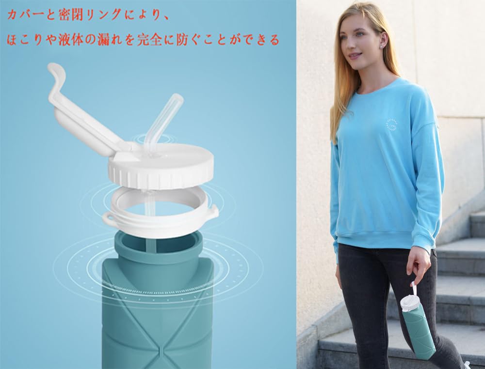 Foldable Portable Water Large Capacity Lightweight with Silicone Collapsible Water for and Made with Easy To Cold and Heat Suitable for Kids and