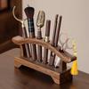 Walnut Wood Tea Ceremony Stand and Ebony Tea Tool Set