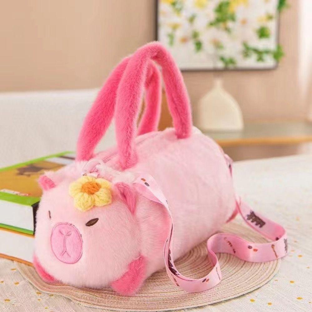 Soft Capybara Bucket Bag Korean Style Cartoon Animal Handbag Gift Panda Crossbody Bag  Work