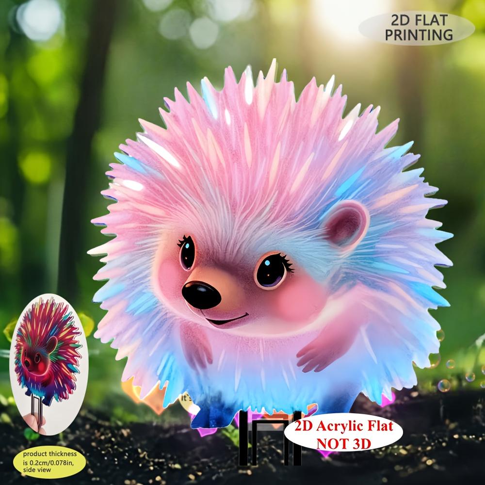 1PC Luminous Hedgehog Garden Floor Plug - UV Activated Neon Color, No Power Required, Lightweight Outdoor/Interior Decoration