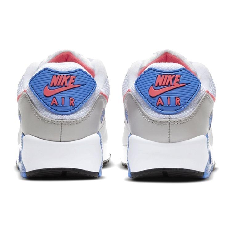 Nike Air Max 90 Hot Coral Women Sneakers White Blue-Crystal Grey-Fog DA8856-100