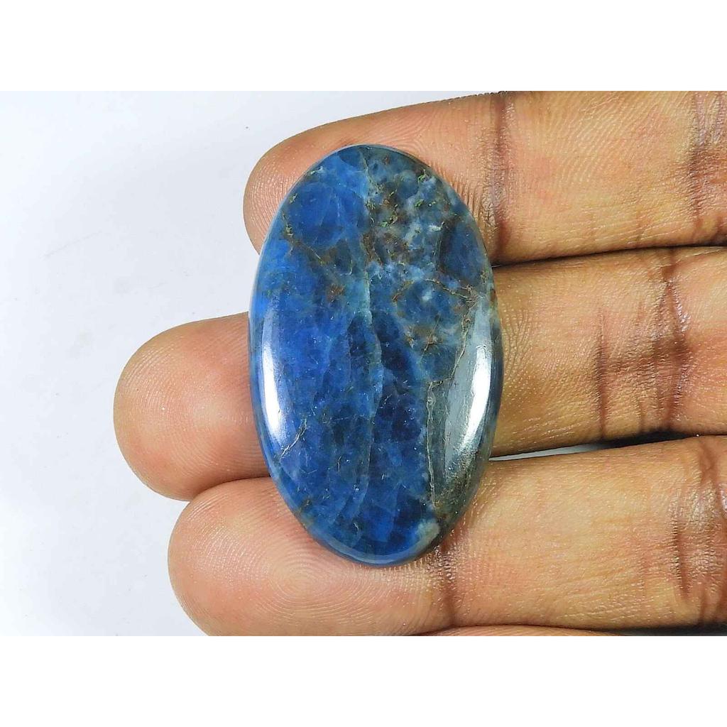58Cts Genuine Neon Blue Apatite Oval Crystal Cabochon Loose Gemstone 24X40MM SK-2088