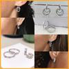 925 Silver Heart Hoop Earrings Sparkling Original Jewelry Gift for Women