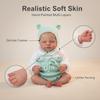 49cm Reborn Baby Doll Mint Green Bear Hat Outfit Boy Vinyl Baby